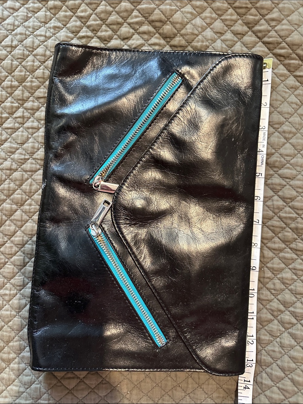 NWOT Lodis Astoria Black Leather Envelope Clutch-